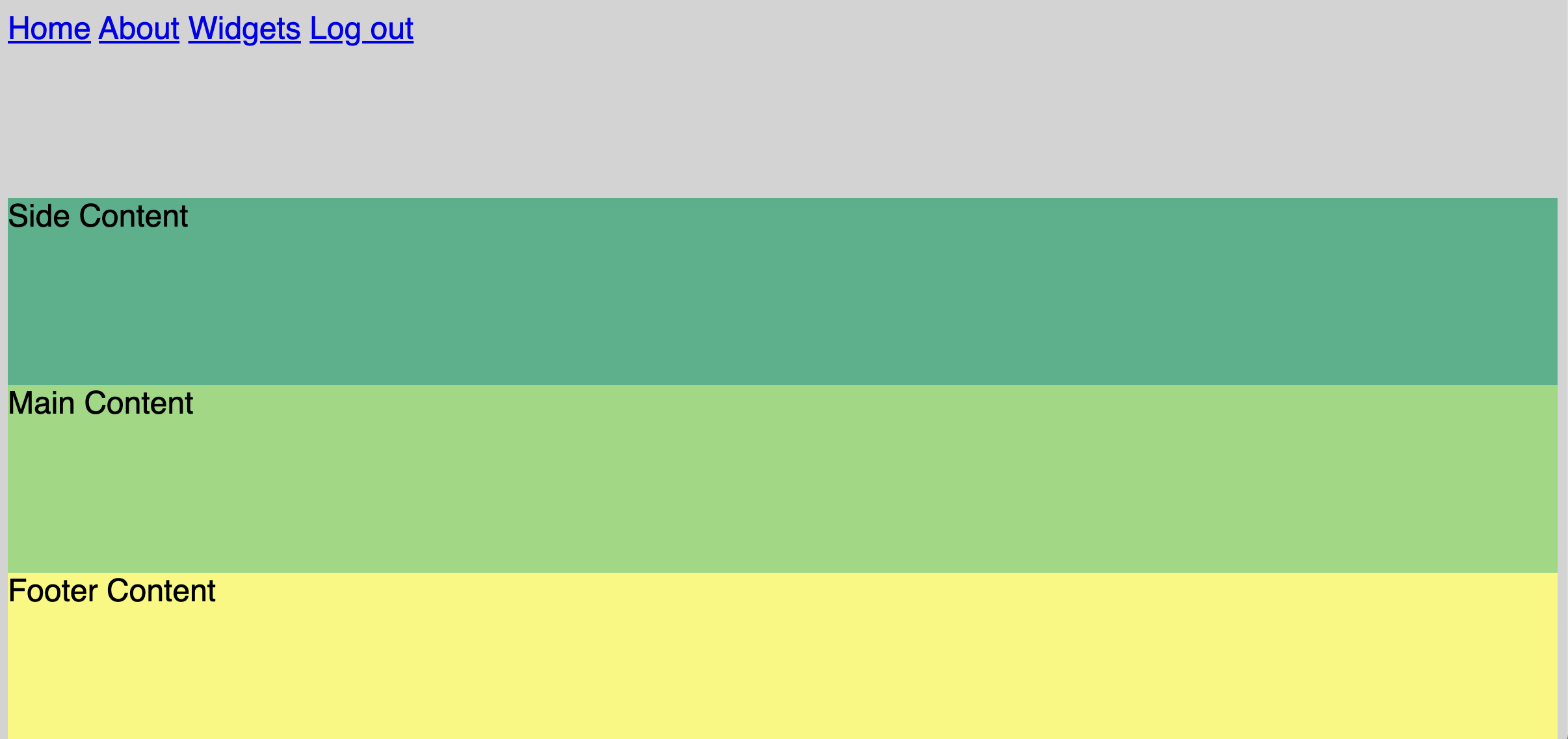 Unstyled first output of CSS Grid exercise